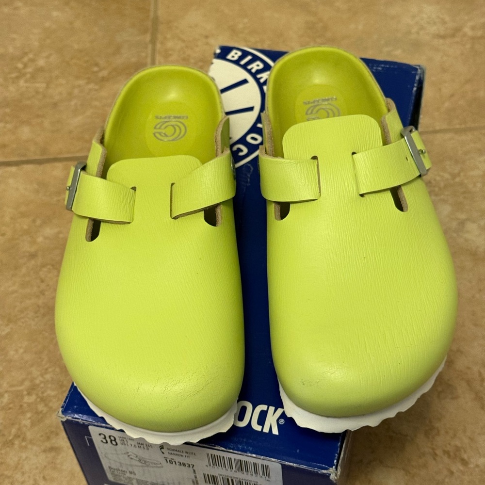 Birkenstock Lime Green Mules